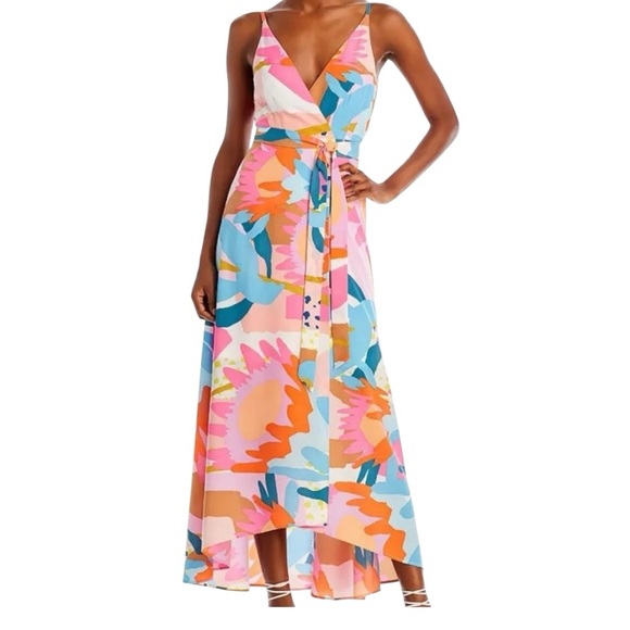 NWT ANTHROPOLOGIE Hutch Floral Mac Wrap Dress. 🟠🩷🪼 Size XL - Picture 2 of 12